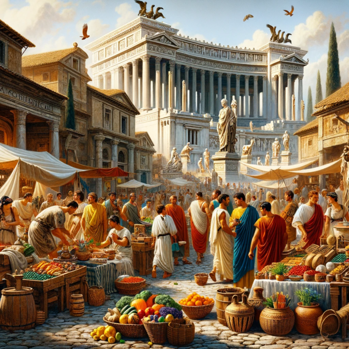 The Bustling Market of Ancient Rome | Ansiklopedika Images