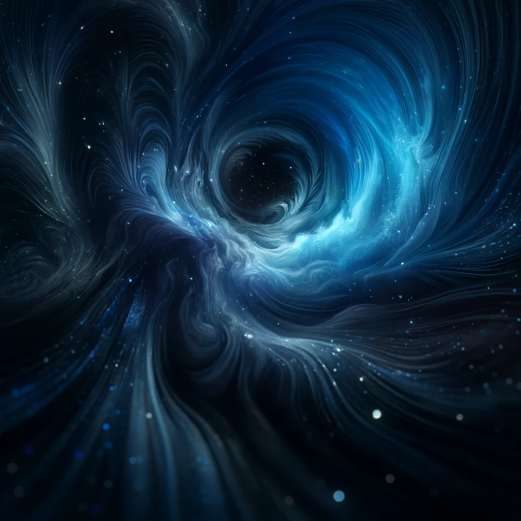 Abstract Background Depicting An Abyss With Swirling Blues And Blacks 